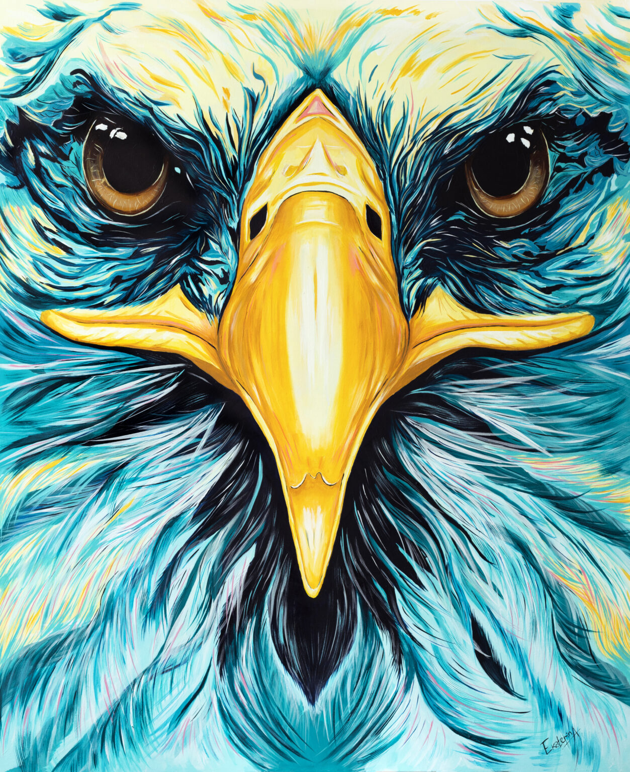 Canadian Animalize painting of an eagle, by Ekaterina Sky